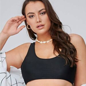 NWOT SHEIN 2XL Scoop Neck Black Bikini Top